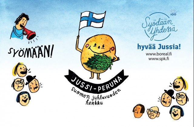 Jussi-varhaisperuna juhlii Suomi100-hengessä Neitsytperunafestivaaleilla 16.-17.6.2017